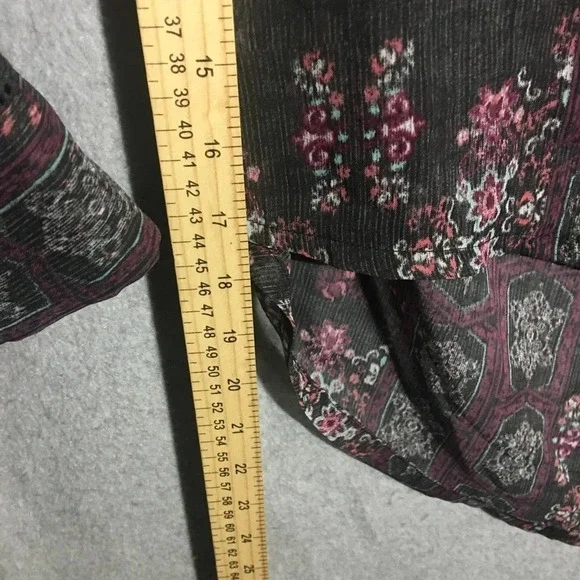 Womens Maurices Blouse Sheer Floral Patterned Casual Summer Spring Work Office - Picture 5 of 5